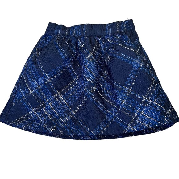 Janie and Jack Shimmer Plaid Skirt Blue Multi-Color 2T Adjustable Waist - Picture 2 of 4